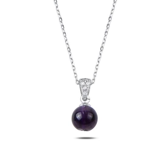 Wholesale Amethyst Ball Necklace