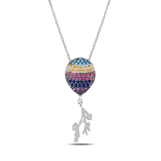 Wholesale CZ Balloon With Boy & Girl Necklace