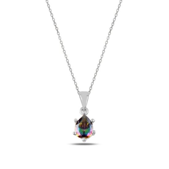 Wholesale Mystic Topaz CZ Solitaire Necklace