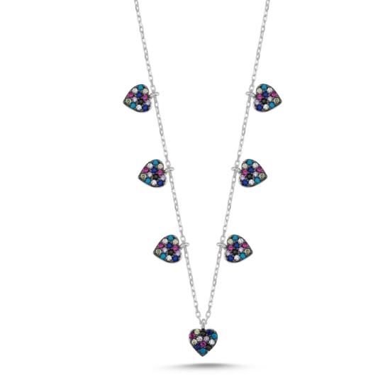 Wholesale Heart Mix CZ Charm Necklace