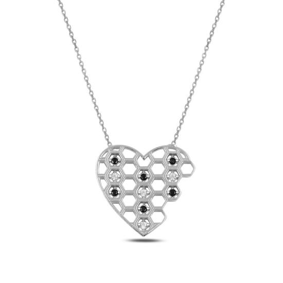 Wholesale Heart & Honeycomb CZ Necklace