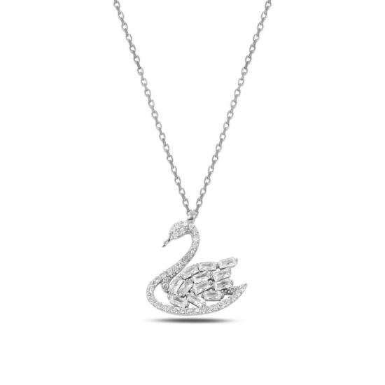 Wholesale Swan Baguette & CZ Necklace