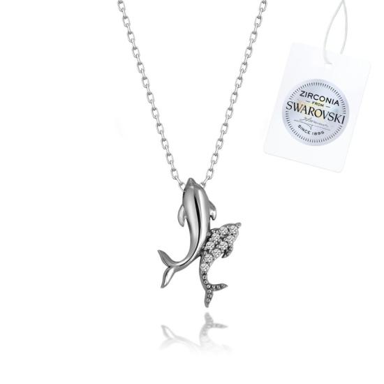 Wholesale Swarovski Zirconia Dolphin Necklace