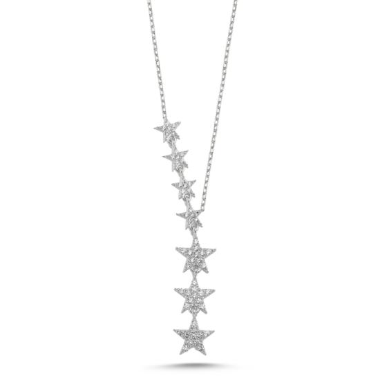 Wholesale Falling Stars CZ Dangle Necklace