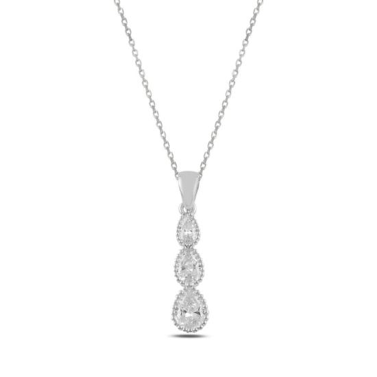 Wholesale Trickle Teardrop CZ Necklace