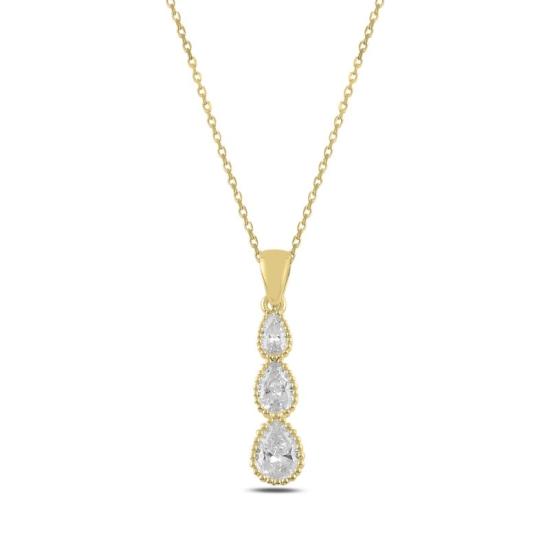 Wholesale Trickle Teardrop CZ Necklace