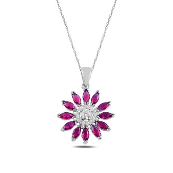 Wholesale Daisy Colored CZ Necklace