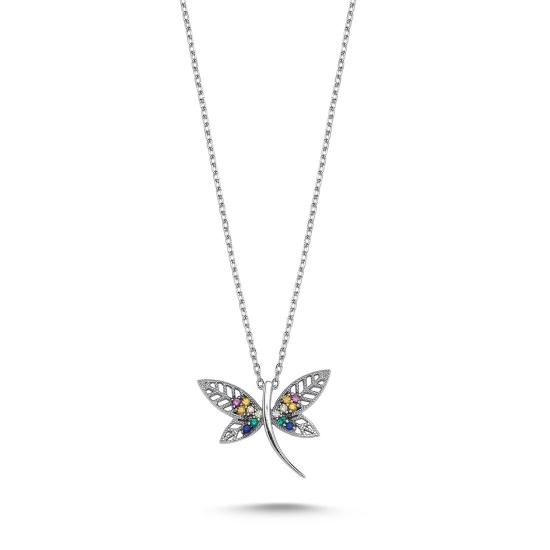 Wholesale Dragonfly Colorful CZ Necklace