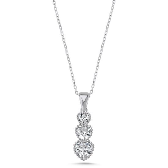 Wholesale Trickle Heart CZ Necklace