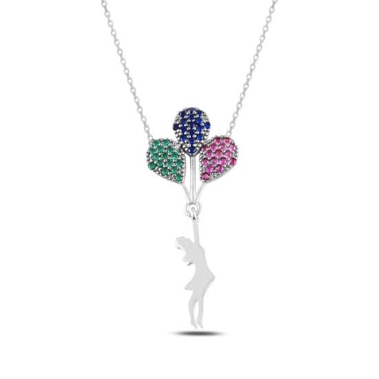 Wholesale Girl with Balloon CZ Necklace