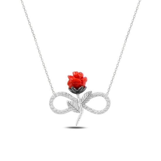 Wholesale Infinity & Rose CZ Necklace