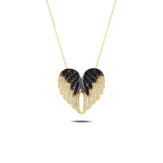 Wholesale Wings in Heart CZ Necklace