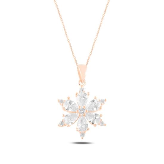 Wholesale Lotus Flower Teardrop CZ Necklace