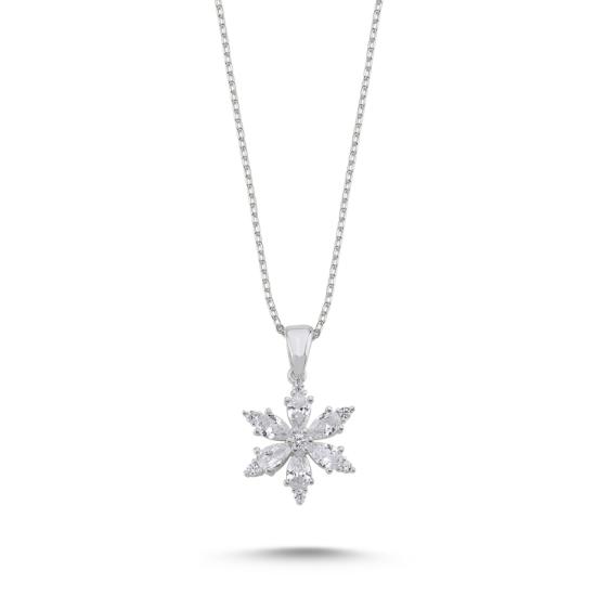 Wholesale Lotus Flower Teardrop CZ Necklace