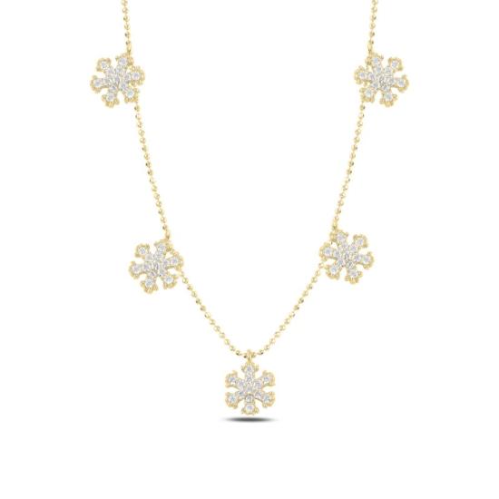 Wholesale Snowflake CZ Dangle Charm Necklace