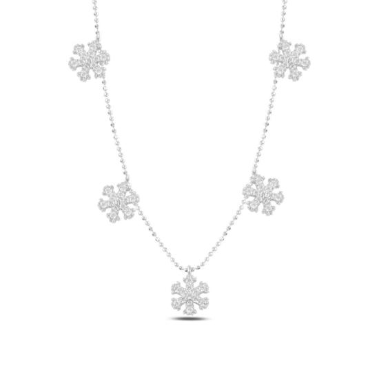 Wholesale Snowflake CZ Dangle Charm Necklace