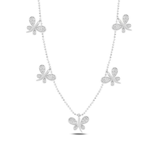 Wholesale Butterfly CZ Dangle Charm Necklace