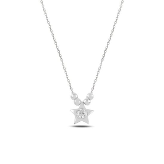 Wholesale Ball & Star Solitaire CZ Necklace