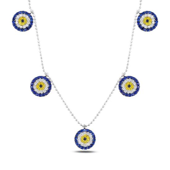 Wholesale Evil Eye CZ Dangle Charm Necklace