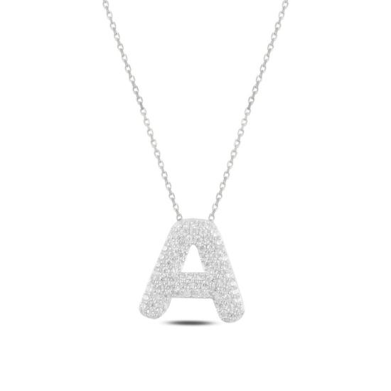 Wholesale -A- Initial CZ Necklace