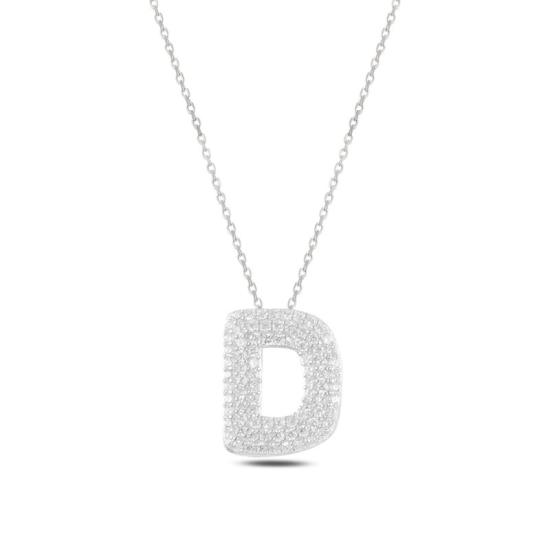 Wholesale -D- Initial CZ Necklace