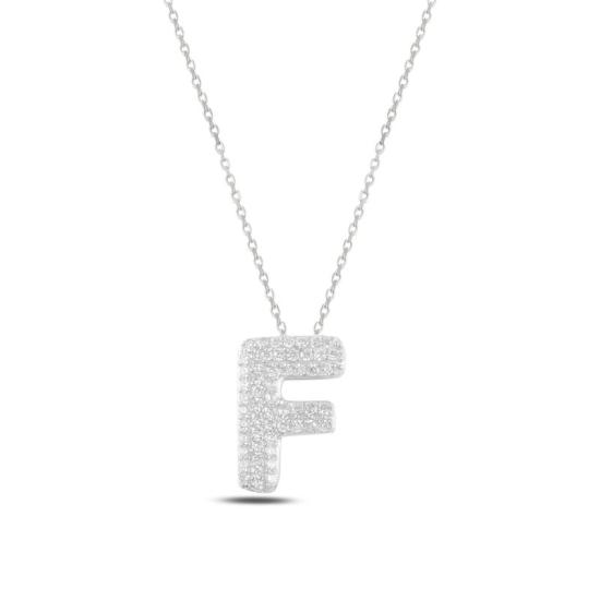 Wholesale -F- Initial CZ Necklace