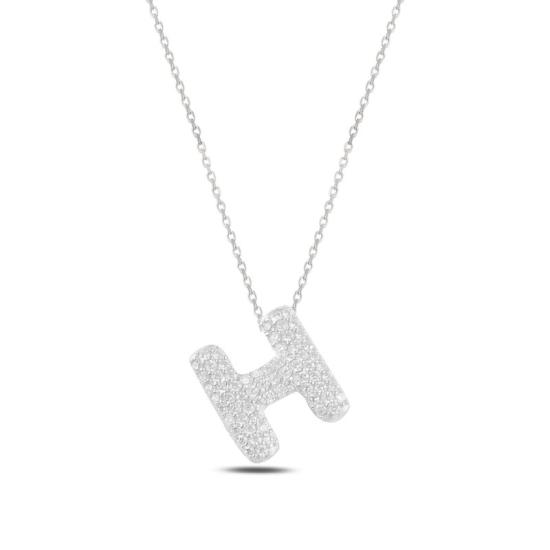 Wholesale -H- Initial CZ Necklace