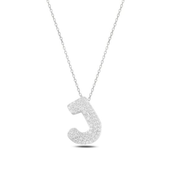 Wholesale -J- Initial CZ Necklace