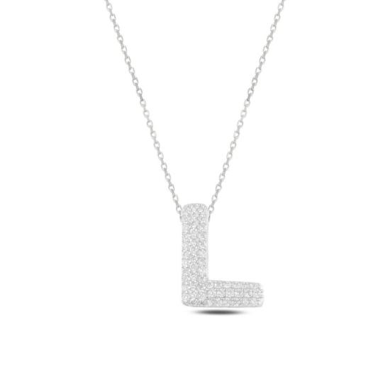 Wholesale -L- Initial CZ Necklace