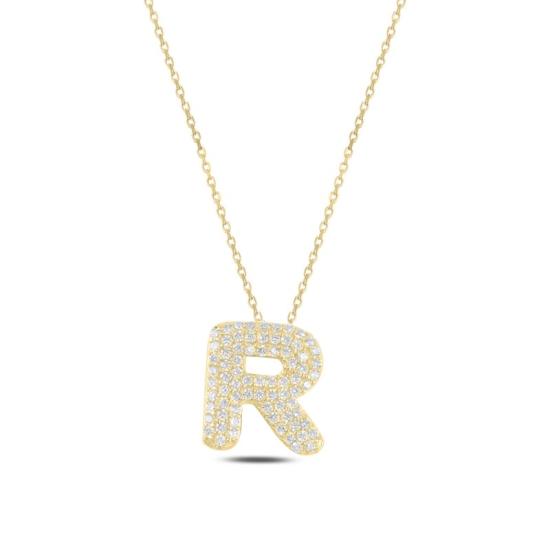 Wholesale -R- Initial CZ Necklace