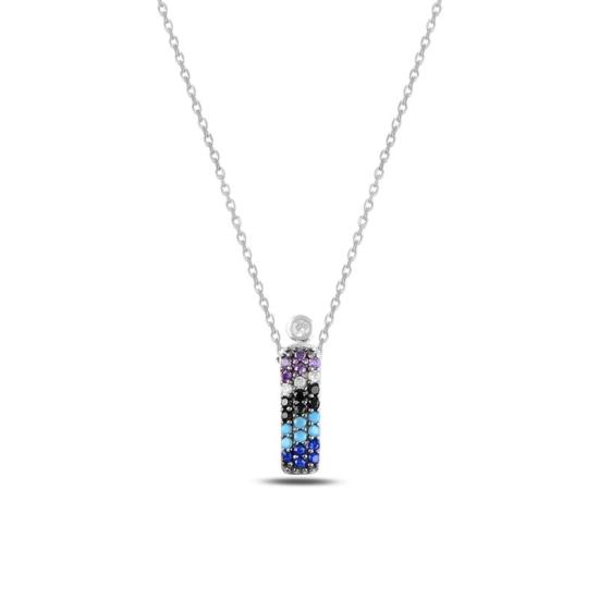 Wholesale -İ- Initial Multi Color CZ Necklace