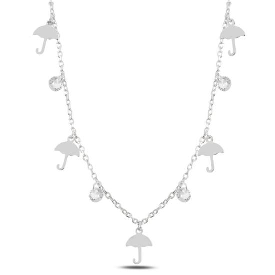 Wholesale Dangle Umbrella & CZ Charm Necklace