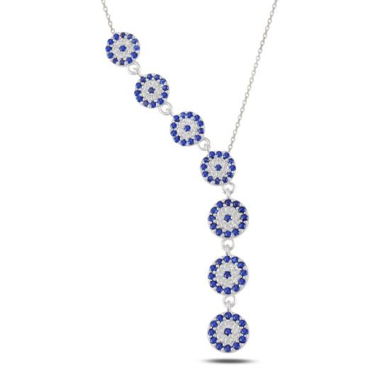 Wholesale Evil Eye CZ Dangle Y Necklace