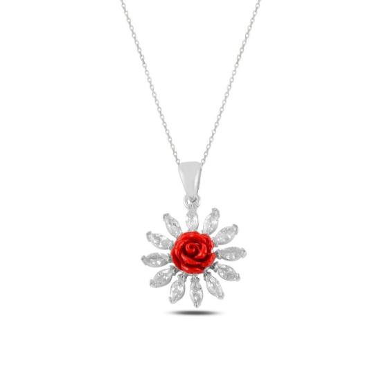 Wholesale Rose CZ Necklace