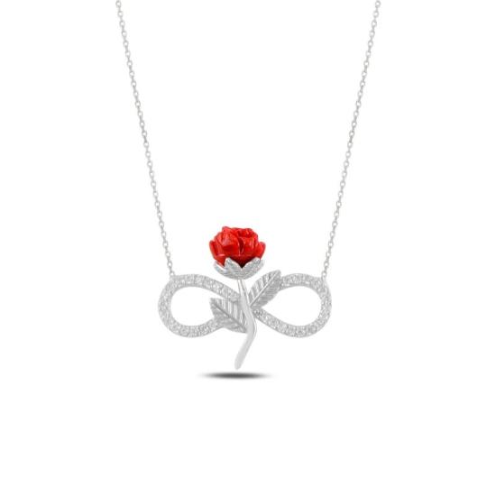 Wholesale Infinity & Rose CZ Necklace