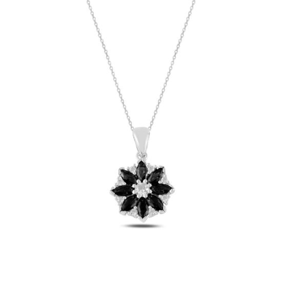 Wholesale Flower Black CZ Necklace