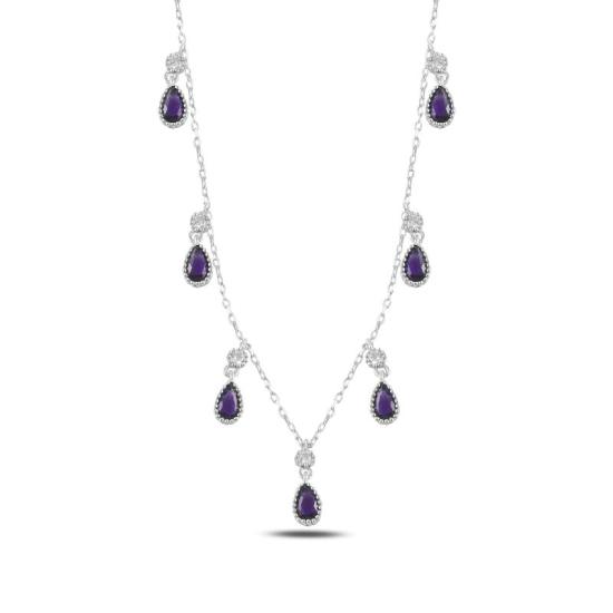 Wholesale Teardrop CZ Dangle Charm Necklace