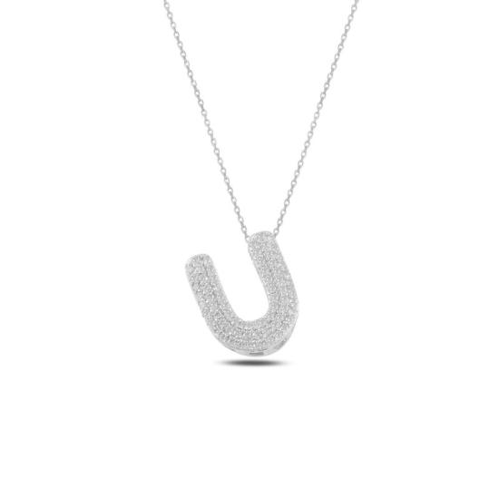 Wholesale -U- Initial CZ Necklace