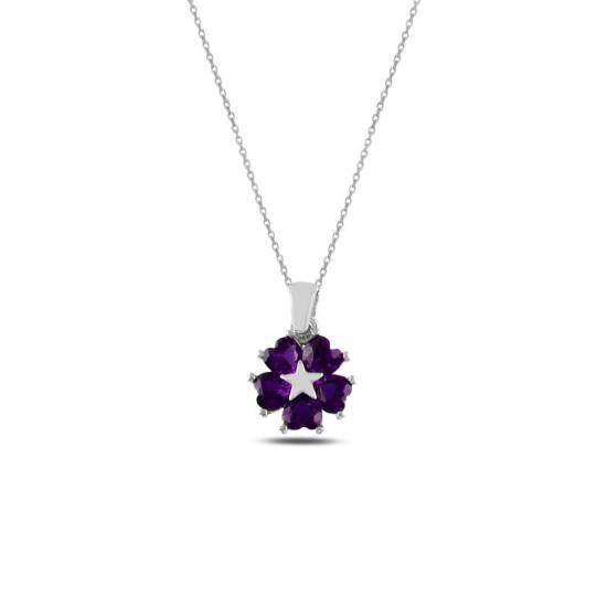 Wholesale Heart CZ Flower & Star Necklace