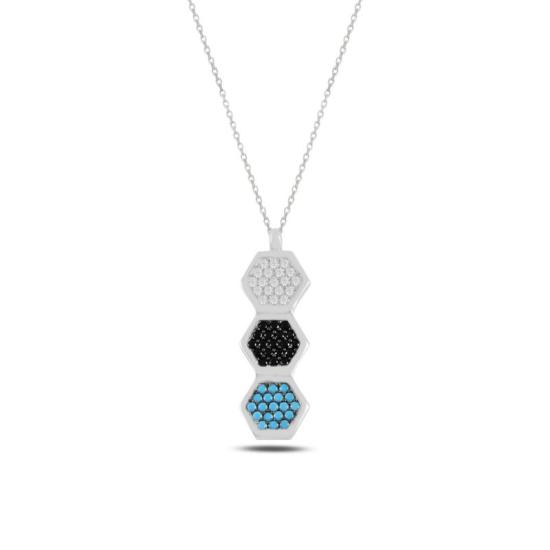 Wholesale Honeycomb Multi Color CZ Necklace