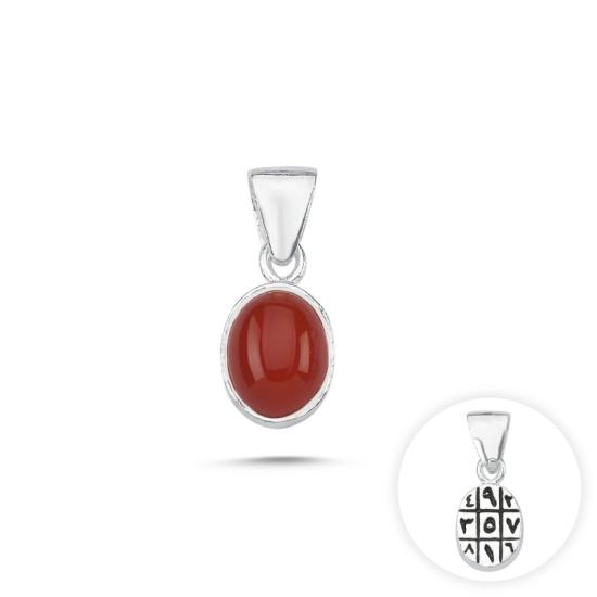 Wholesale Red Agate & Arabic Abjad Numerology Double Sided Pendant