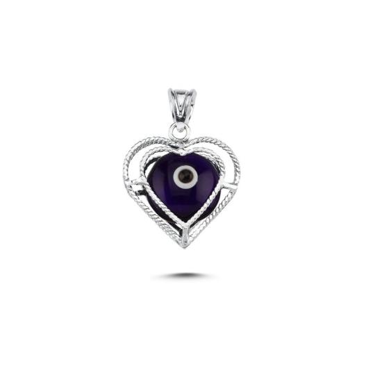 Wholesale Evil Eye Filigree Heart Pendant