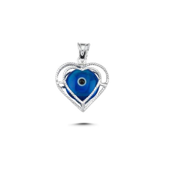 Wholesale Evil Eye Filigree Heart Pendant