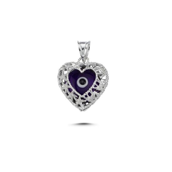 Wholesale Evil Eye Filigree Heart Pendant