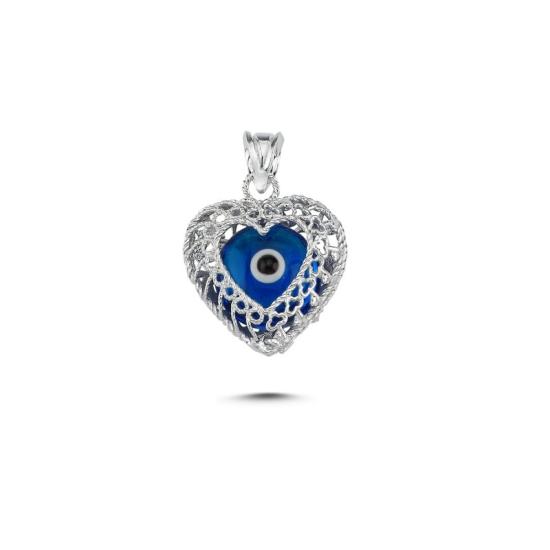 Wholesale Evil Eye Filigree Heart Pendant