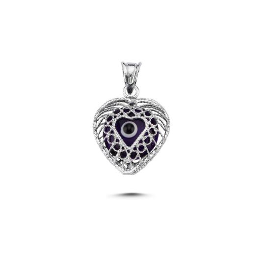 Wholesale Evil Eye Filigree Heart Pendant