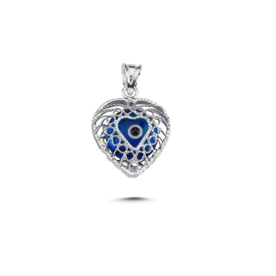 Wholesale Evil Eye Filigree Heart Pendant