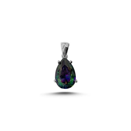 Wholesale Mystic Topaz Teardrop CZ Solitaire Pendant