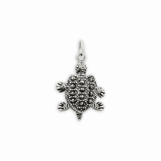 Wholesale Marcasite Movable Turtle Pendant