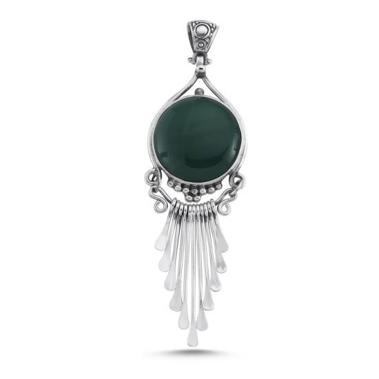 Wholesale Green Agate Stone Handmade Pendant